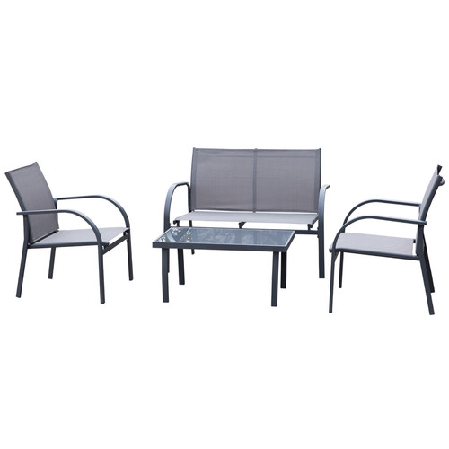 Garden dining set 4pc charcoal - set,