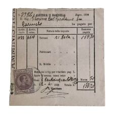 1926 Cedola Imposte Tasse Terreni Fabbricati Biancavilla C01861