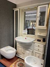 MOBILE BAGNO  ARTIGIANALE MADE IN ITALY  IN LEGNO MASSELLO CON TOP IN MARMO