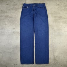 JEANS LEVIS 501 PANTALONI DENIM BLU UOMO W36X34 GAMBA DRITTA MADE IN USA