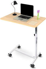 , Tavolino Ausiliario, Con Ruote, Meseta, Regolabile in Altezza, per Letto E Div