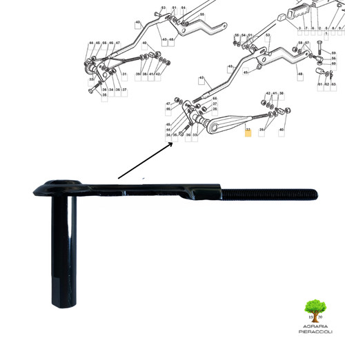 Leva fulcro sinistro piatto - leva,