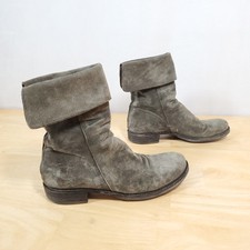 Stivali donna Fiorentini + Baker Eternity Ella Taupe scamosciati taglia 8 EU 38 grigio metà polpaccio