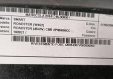 Rivestimento post.  SMART ROADSTER (W452) Roadster Brabus (74Kw) Cbr