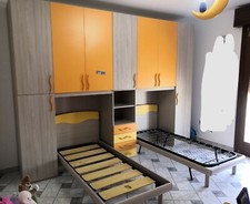 Cameretta bimbi armadio a ponte 2 letti misure:lunghezza 350cm x altezza 260 cm