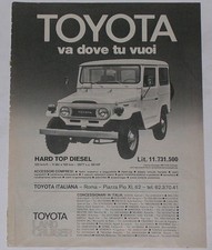 Advert Pubblicità 1978 TOYOTA LAND CRUISER BJ 40