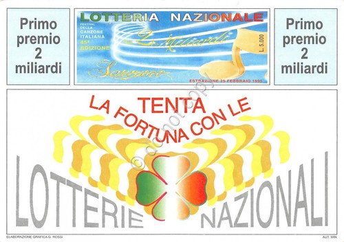 Lotteria nazionale cartolina - lotteria,