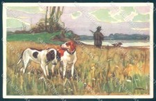 Animali Metlicovitz Puntatore Cane Caccia Degami cartolina TW1056