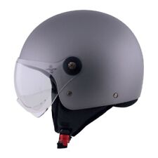 Casco Demi Jet Antracite Opaco con Visiera Elicottero Omologato per Moto Scooter