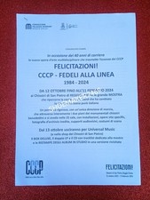 Felicitazioni! CCCP Fedeli Alla Linea Comunicato Stampa della Mostra dei 40 anni