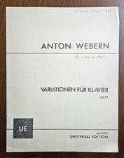 Variationen Für Klavier Op. 27 - Anton Webern - Universal Edition UE 10881