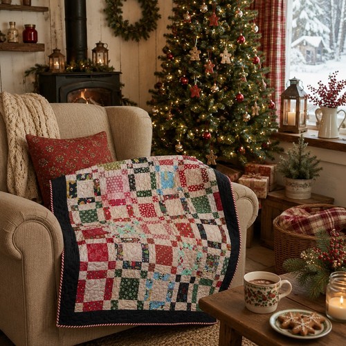 Trapunta patchwork natalizia