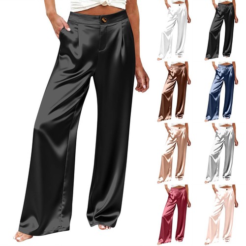 Pantalone donna raso tinta