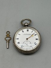 OROLOGIO DA TASCHINO TASCA CON CHIAVE POCKET WATCH ARGENTO INGLESE FUNZIONANTE
