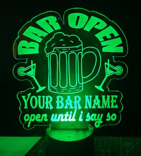 Man cave led bar - man, open