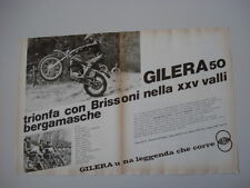 advertising Pubblicità 1973 MOTO GILERA 50 CROSS e GUALTIERO BRISSONI
