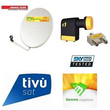 KIT PARABOLA ANTENNA SATELLITARE 80 CM PIU LNB SCR 0.1 dB SKY MYSKYHD TIVUSAT