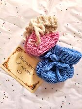 Set di 2 Paia di Scarpine in 100% Lana Baby Merino – Fatto a Mano, Morbide