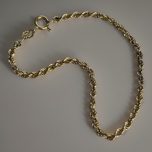 Bracciale corda oro 9ct 91g - corda, 1,91g