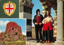 Cartolina Sardegna Costumi Sardi Ploaghe uomo e donna  (Cagliari)