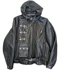 Giacca di pelle vintage Avirex Avirex uomo M nera aviatore bomber pompiere chiusure moto
