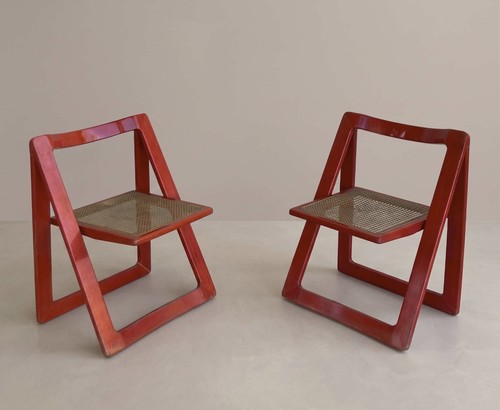 Sedie rosse pieghevoli - 2,