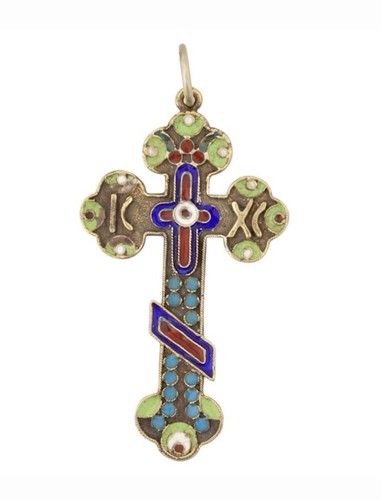 Croce pettorale smaltata