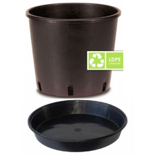 Vaso plastica tondo nero - vaso,