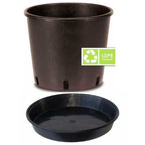 Vaso plastica tondo nero - in,