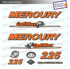 Adesivi motore marino fuoribordo mercury 225 cv optimax gommone barca stickers