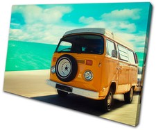 Canvas Art Picture Print Photo Camper Van Hippy Peace Beatle VW Retro Vintage
