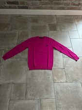 Maglione Frankie Morello scollo a V magenta come nuovo ricamo teschio