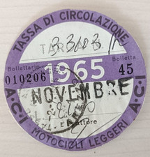 BOLLO ACI 1965 per moto