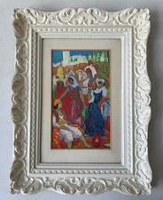 Tempera Scena Mercato Con