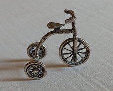 Triciclo in argento 925, miniatura silver tricycle, triciclo in argento