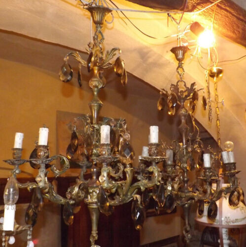 Coppia lampadari bronzo - coppia,