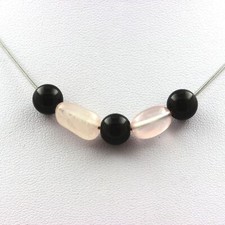 Collana Perle Agata Nero 8 MM