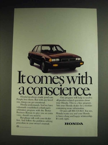 Pubblicità honda cars 1984 - 1984,