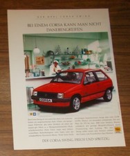 Rara Pubblicità OPEL CORSA SWING - Impertinente e frizzante - Gelateria 1989