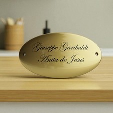 Targa Porta Ottone 12x6 cm