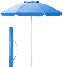 Ombrellone Da Spiaggia Grande Antivento 2.20 Metri Portatile Struttura In Acciai