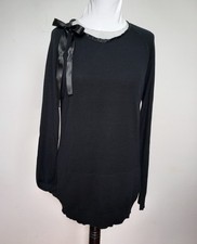 Maglia lana da donna con fiocco in raso