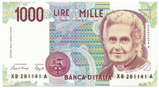 1000 LIRE MARIA MONTESSORI