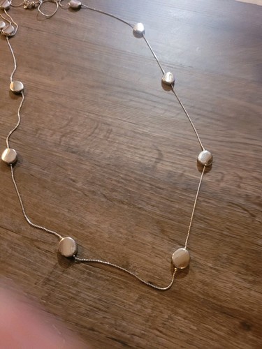 Silver tone stationed necklace - tone,