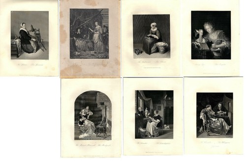 Stampe antiche lotto figure - antiche, 7