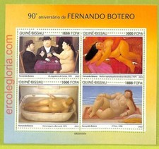 B0380 - GUINE-BISSAU - ERRORE ERRORE ERRORE ERRORE FOGLIO FRANCOBOLLI - 2022 - FERNANDO BOTERO, ARTE
