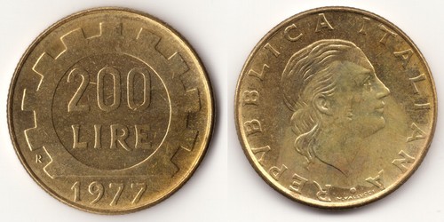 Italia 200 lire 1977 - italia,