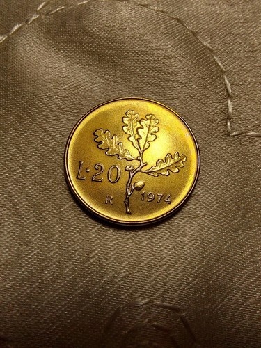 Moneta italia lire quercia - moneta,