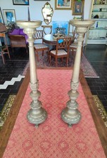 COPPIA CANDELIERI DA ALTARE FINE 800' 