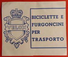 CATALOGO VELOX BICICLETTE  E FURGONCINI PER IL TRASPORTO 1940 C VELO 自転車 BICYCLE